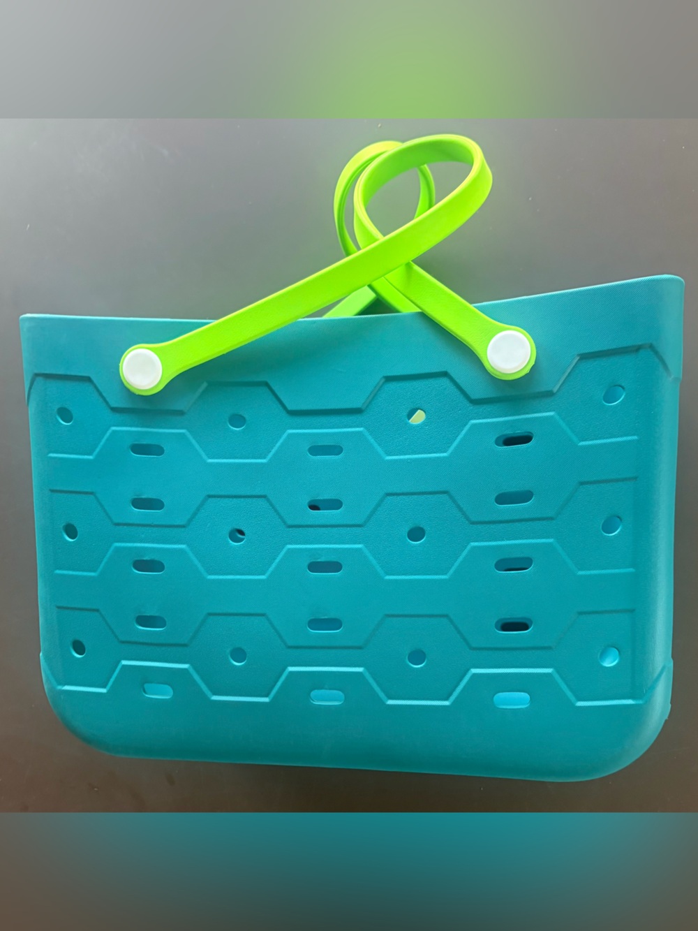 Turquoise and Lime Green Tote Bag - Durable Casual Carryall